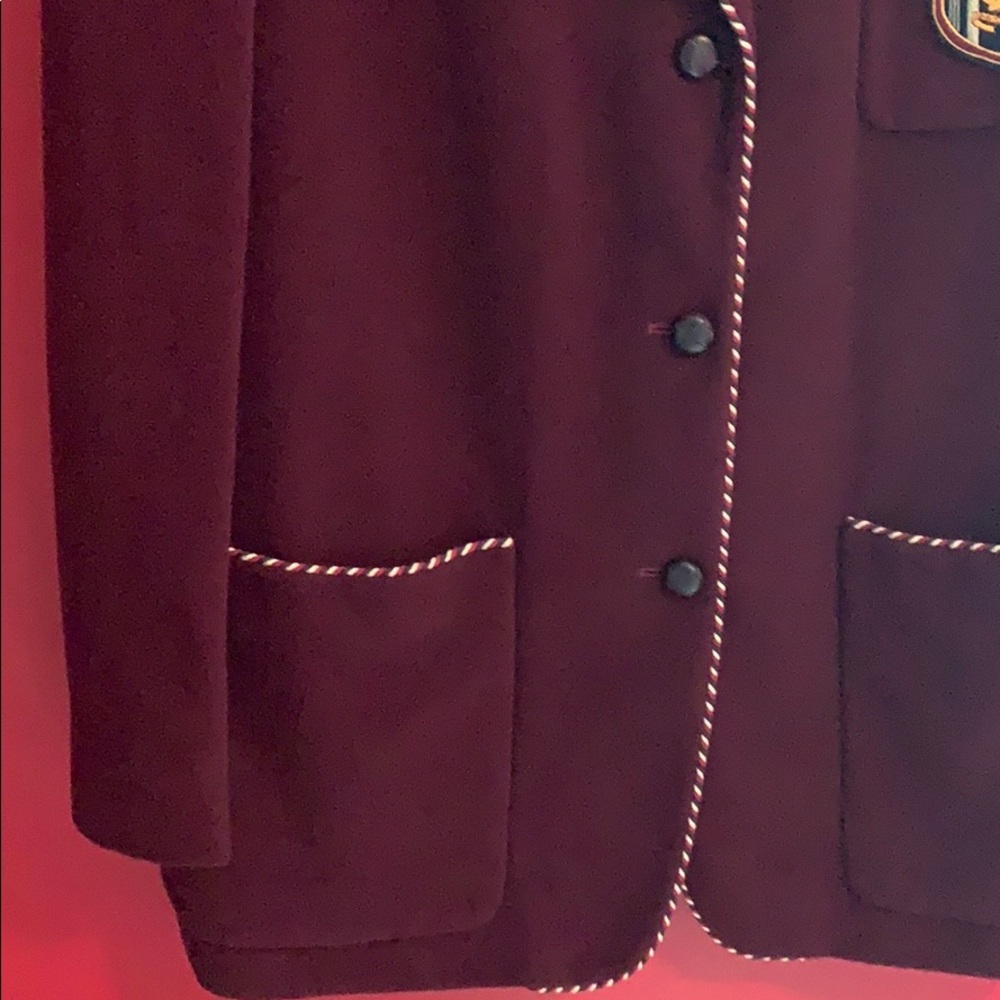 DKNY Vintage Maroon Wool Blend Long Blazer Size 14 - Picture 5 of 13